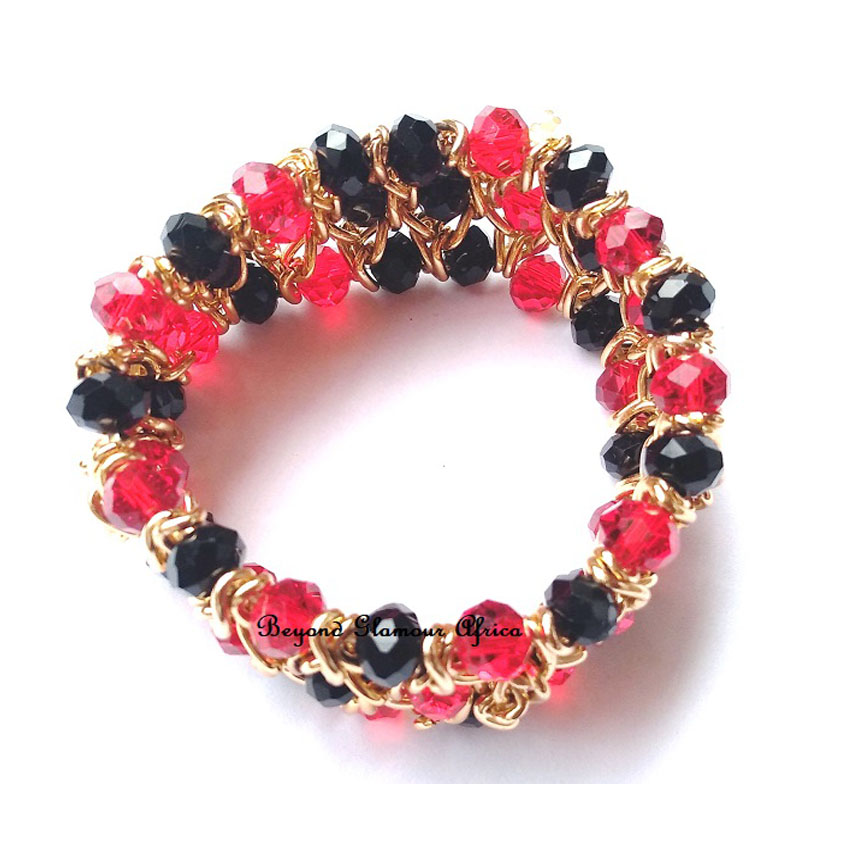 Womens Red/Black Bracelet Beyond Glamour Africa